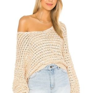 Free people coconut v neck sweater sandy combo